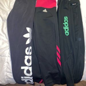 3pairs of adidas leggings